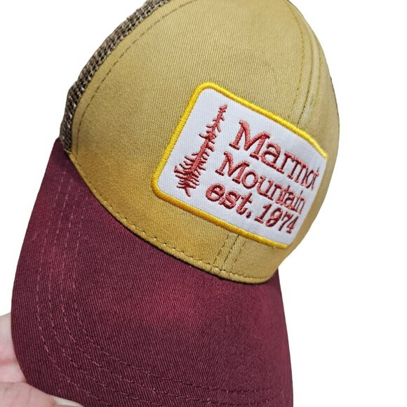 Marmot Mountain Trucker Hat Mesh Adjustable Snapback Cap Faded‎ Hat Outdoor - Picture 7 of 8